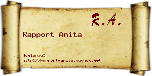 Rapport Anita névjegykártya